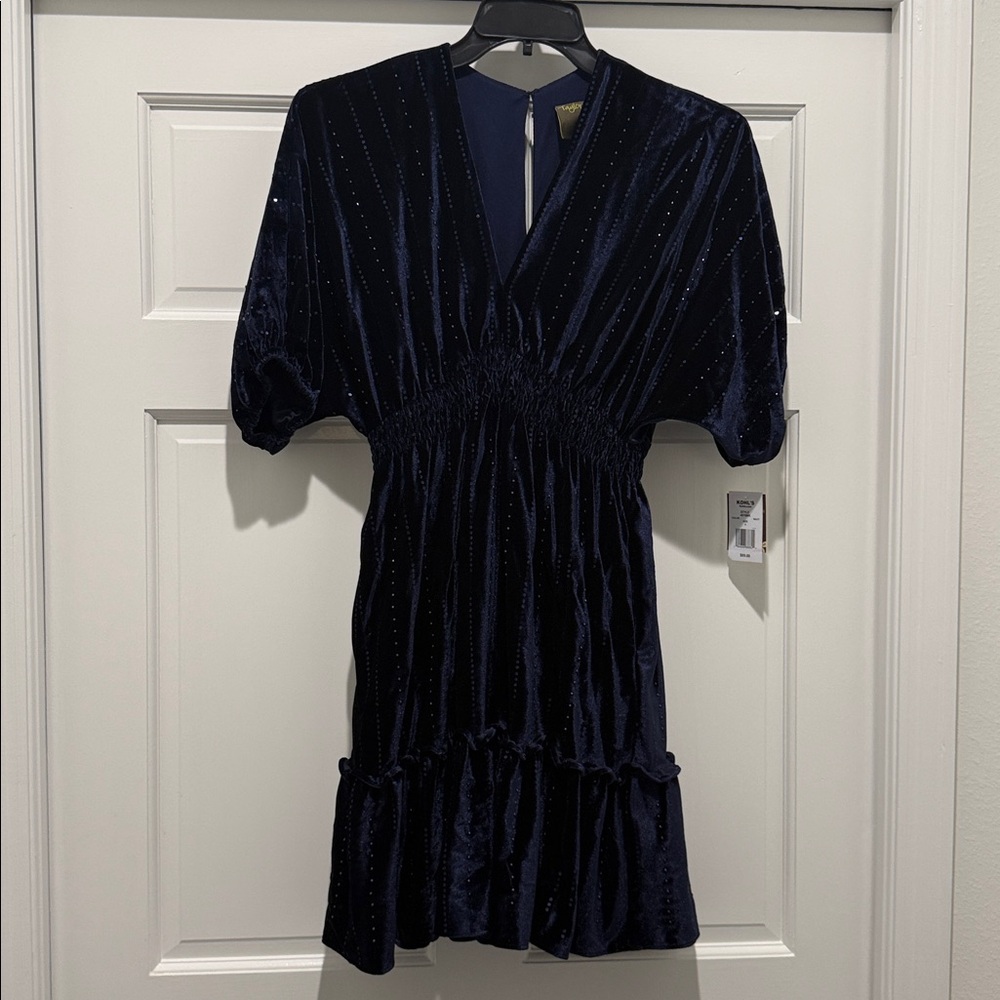 Elegant Navy Dress with Sparkle Accents